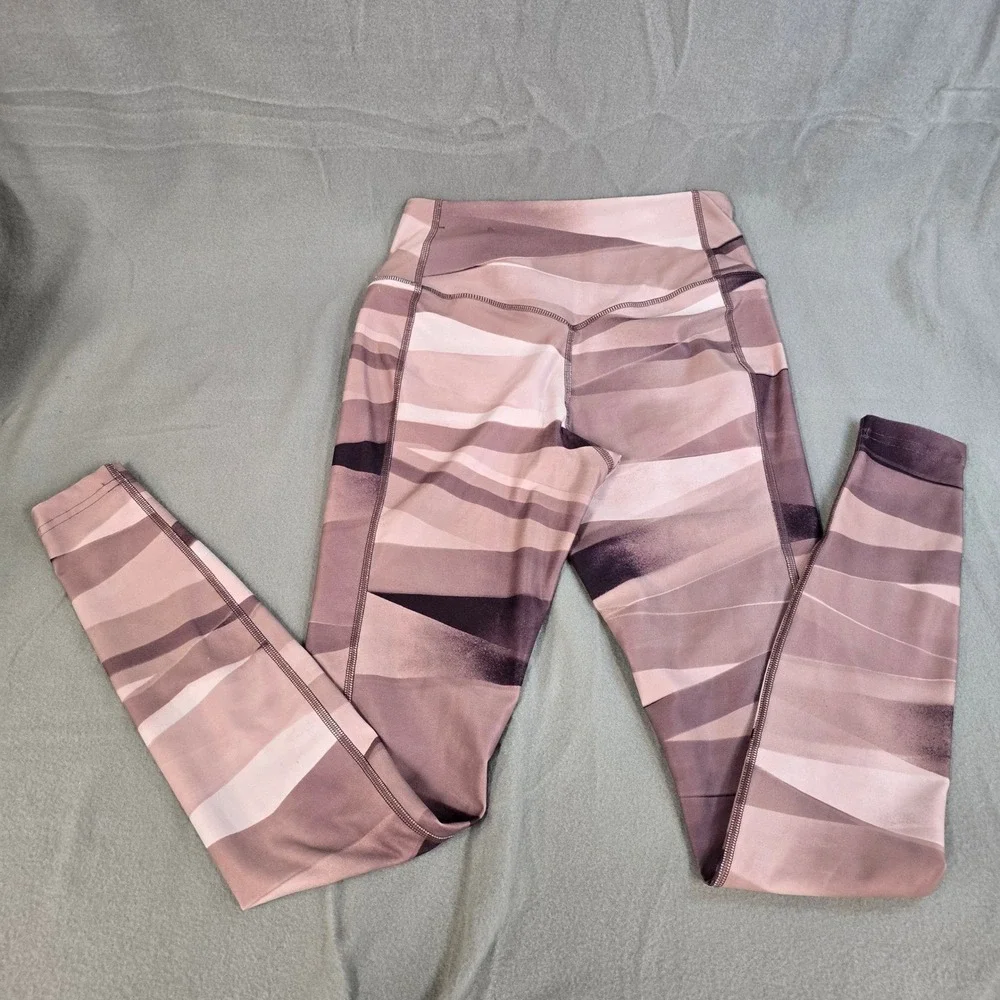 Nike‎ Legend Dri-FIT Leggings Womens XS Mauve Purple Abstract Print HR Yoga